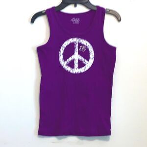 The Children’s Place | Girls Purple Peace Logo Sleeveless Tank top Size L 10/12